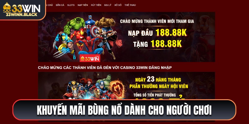 Loạt khuyến mãi đặc sắc không thể bỏ lỡ tại 33WIN